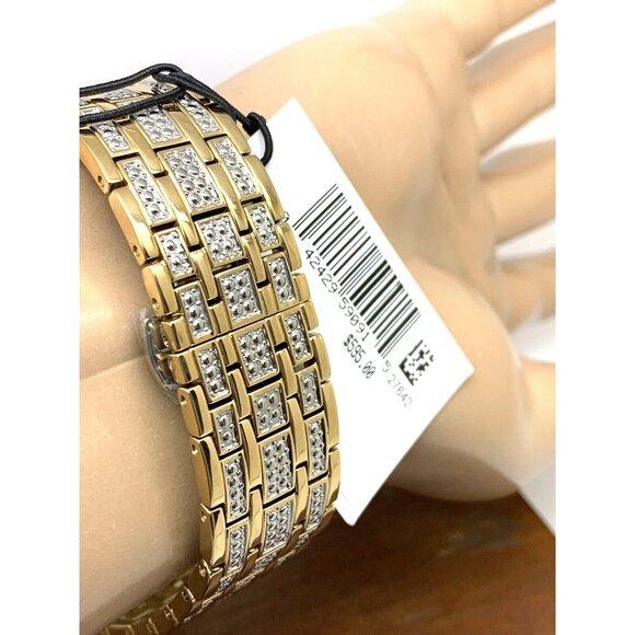 Bulova Men's Watch 98A295 Octava Quartz Crystal Pave Gold Stainless Steel 40mm - Picture 11 of 14